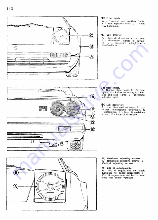 Ferrari 308 GTB 1977 Owner'S Manual Download Page 105