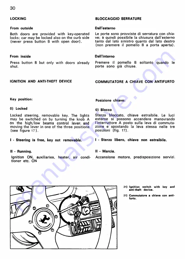 Ferrari 308 GTBi Owner'S Manual Download Page 30