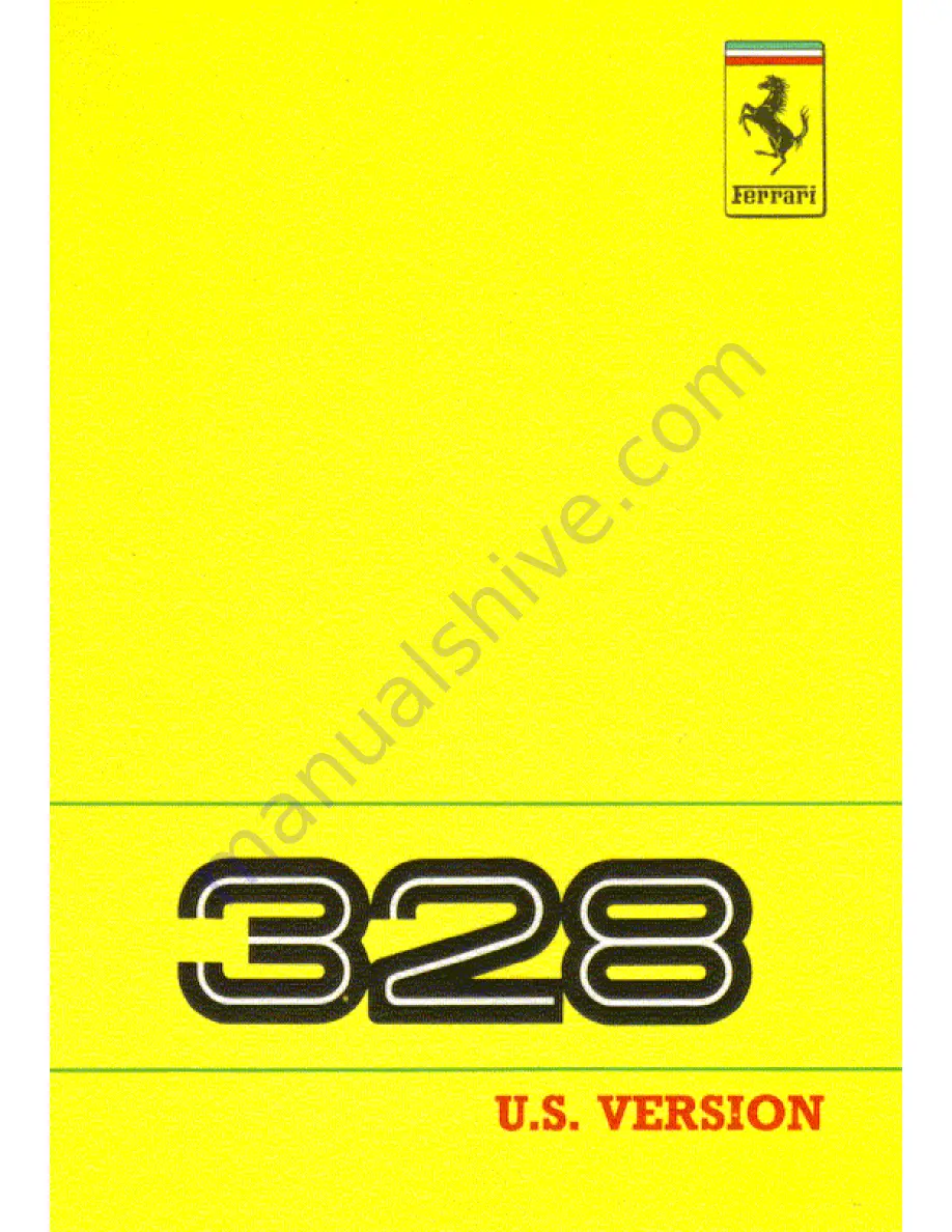 Ferrari 328 Owner'S Manual Download Page 1