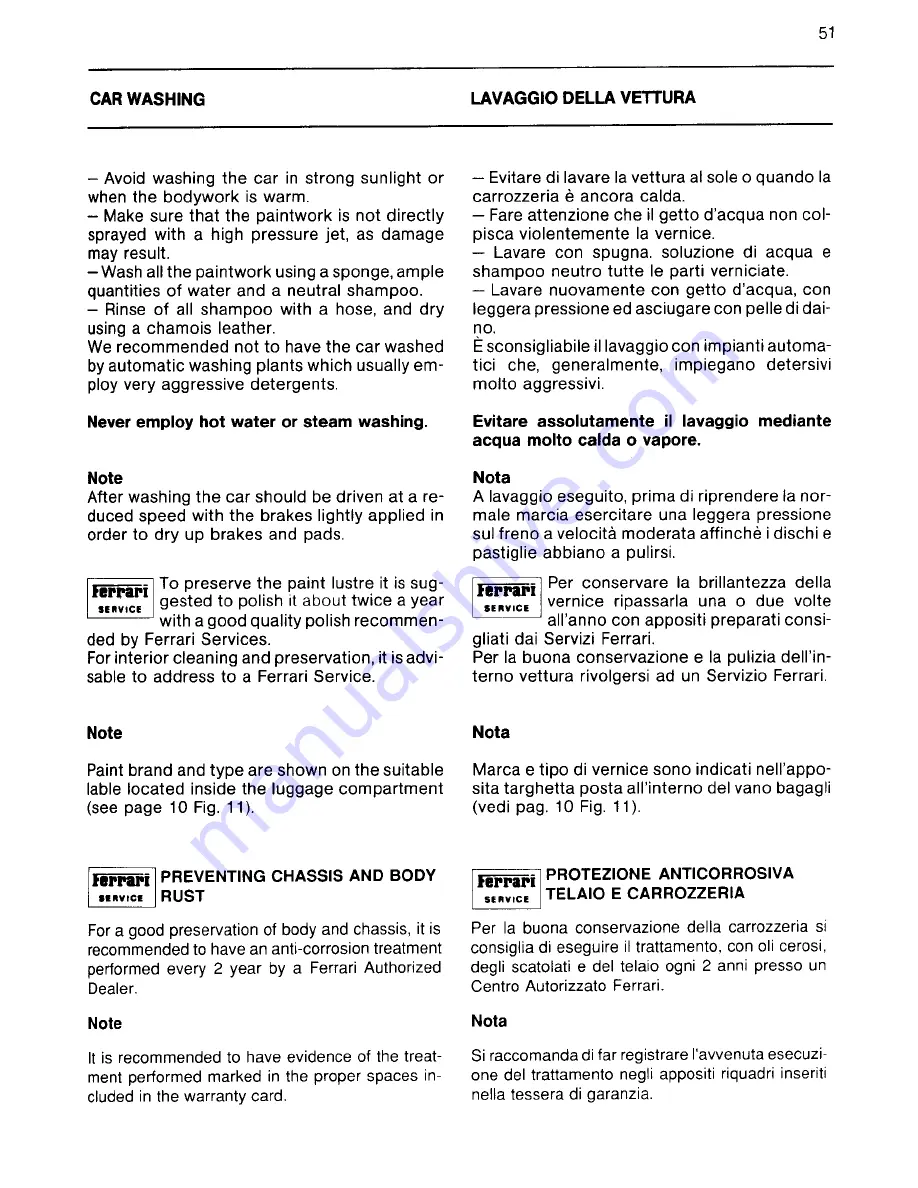 Ferrari 328 Owner'S Manual Download Page 54