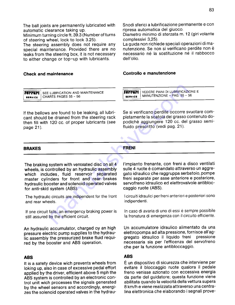 Ferrari 328 Owner'S Manual Download Page 86