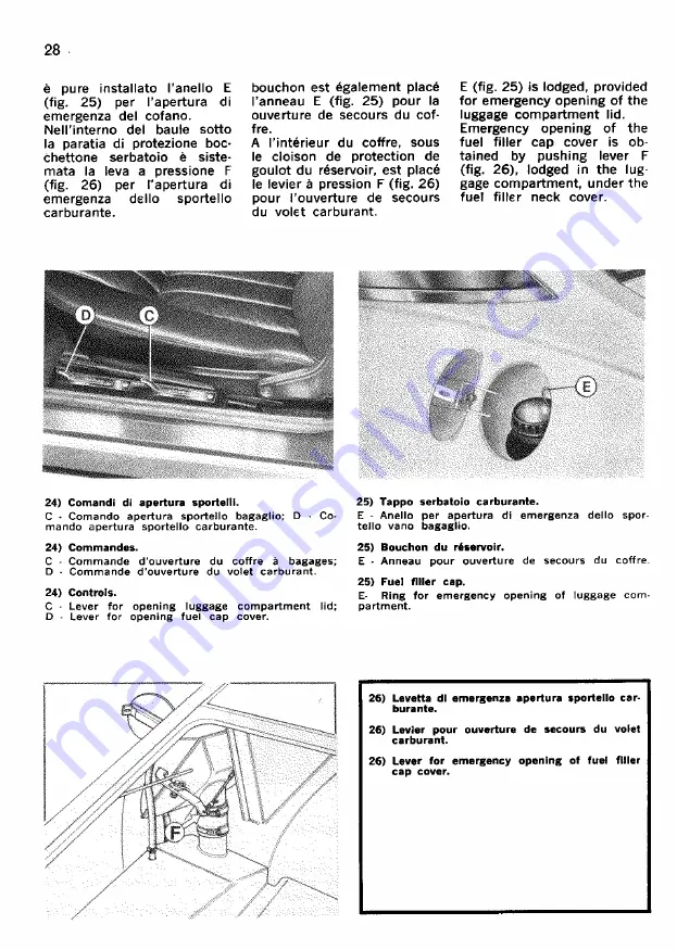 Ferrari 365 GTC4 Operating, Maintenance And Service Handbook Manual Download Page 27