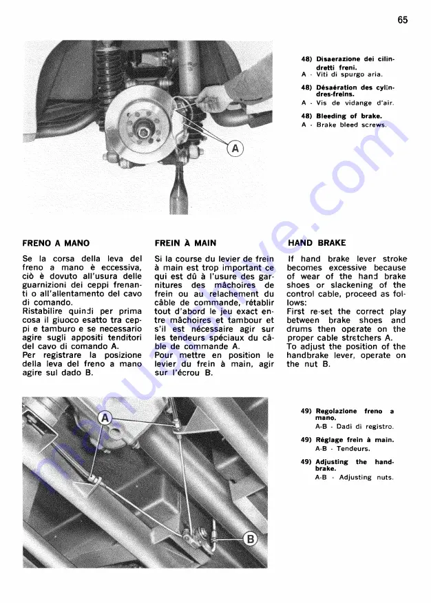 Ferrari 365 GTC4 Operating, Maintenance And Service Handbook Manual Download Page 63