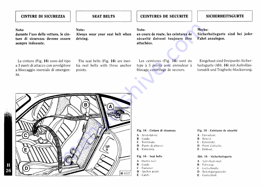 Ferrari F355 berlinetta Скачать руководство пользователя страница 136