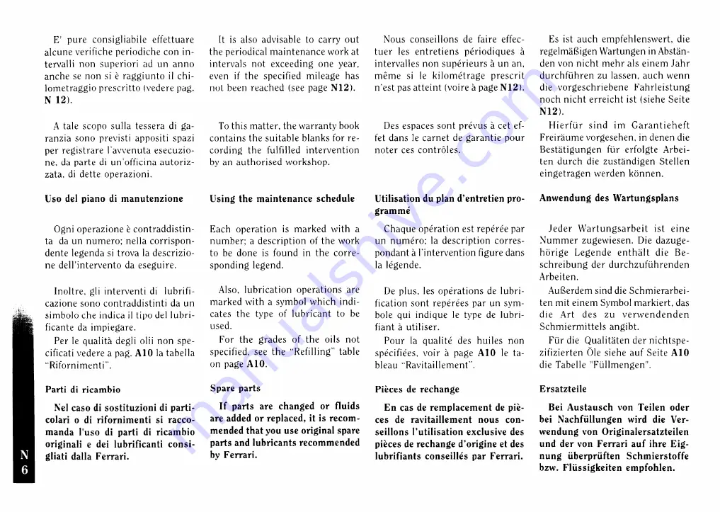 Ferrari F355 berlinetta Owner'S Manual Download Page 202