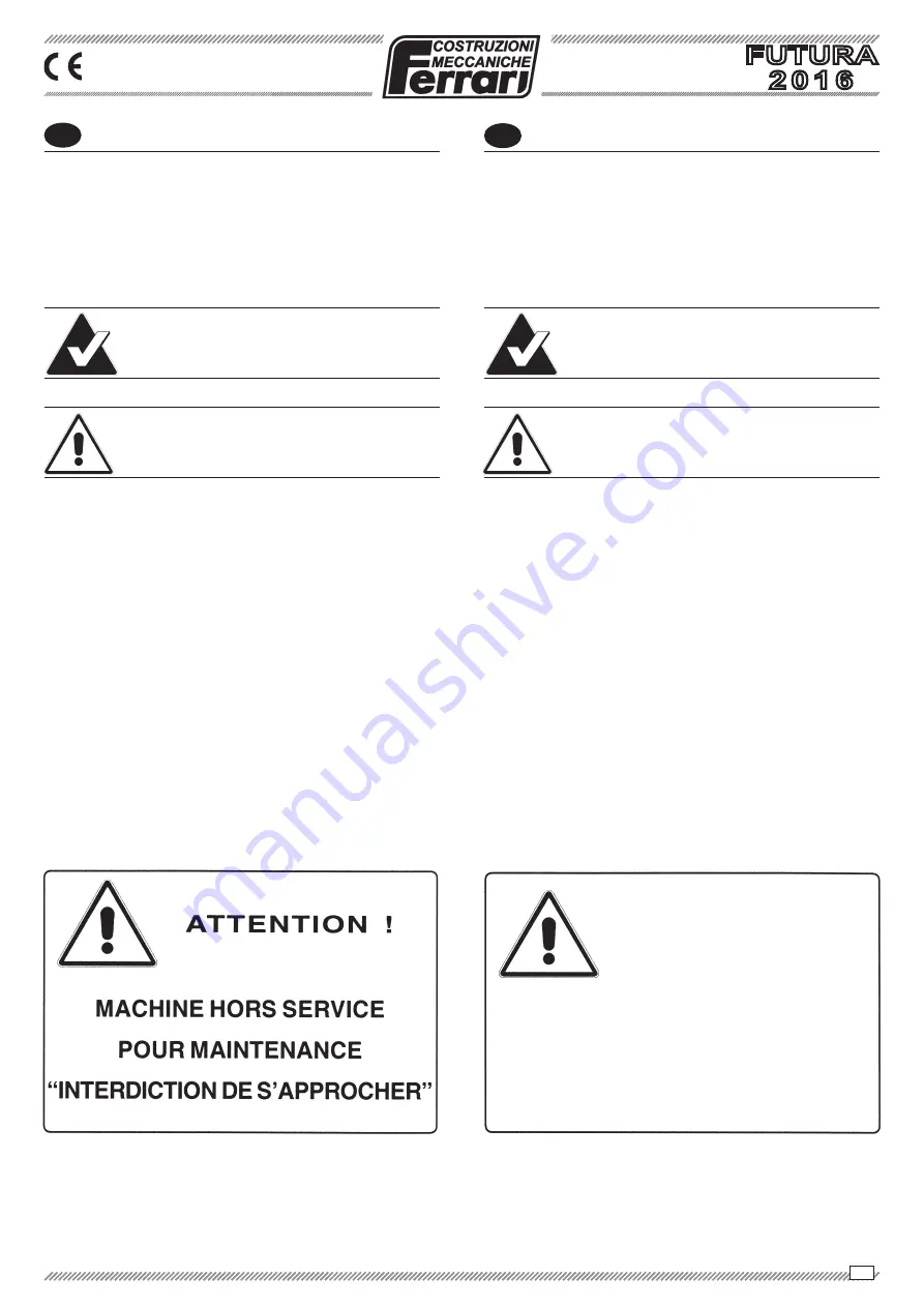 Ferrari FUTURA 2016 Operating And Service Manual Download Page 209