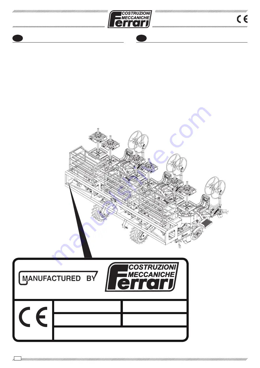 Ferrari MULTIPLA DISC VERSION Operating And Service Manual Download Page 4