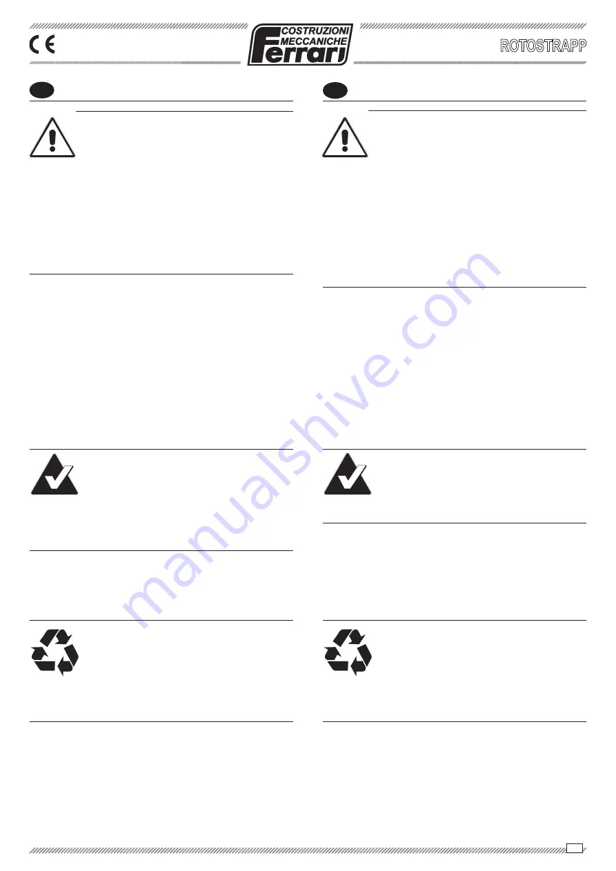 Ferrari ROTOSTRAPP Operating And Service Manual Download Page 131