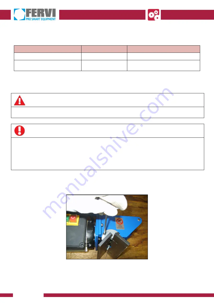 Fervi 0022 Operation And Maintenance Manual Download Page 20