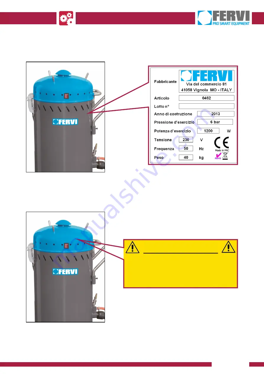 Fervi 0462 Use And Maintenance Manual Download Page 13