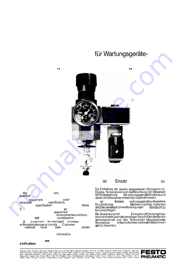 Festo Pneumatic LFR-E S-B Series Operating Instructions Manual Download Page 1