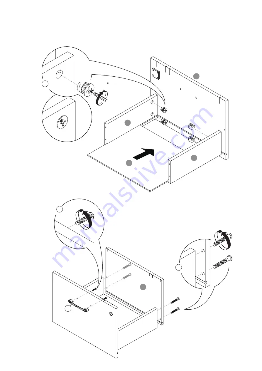 FEZIBO 3-Drawer Rolling File Cabinet with Lock Assembling Instructions Download Page 10