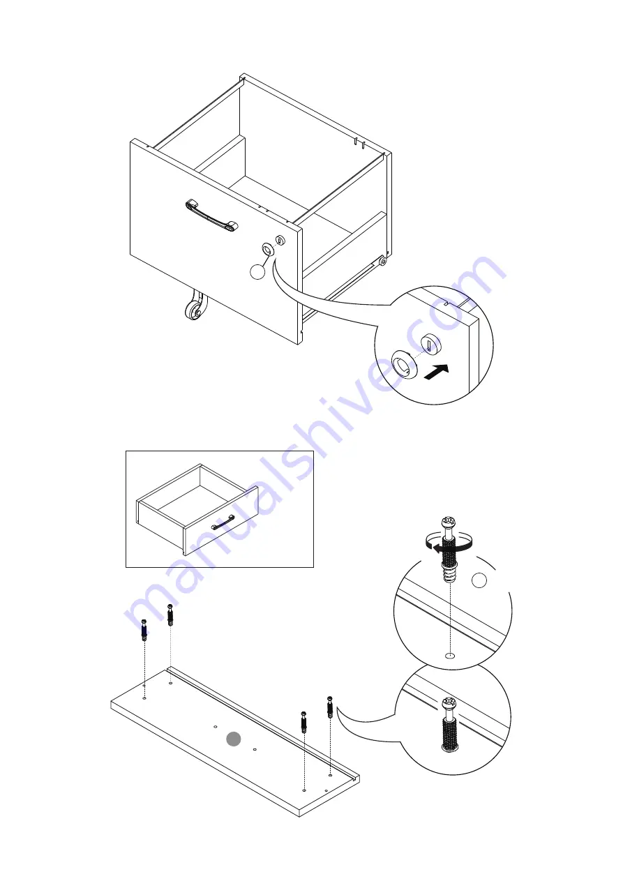 FEZIBO 3-Drawer Rolling File Cabinet with Lock Скачать руководство пользователя страница 12