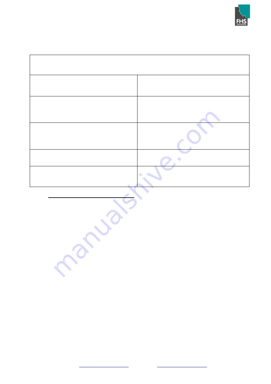 FHS Holztechnik 9055030000 Maintenance Instruction Download Page 11