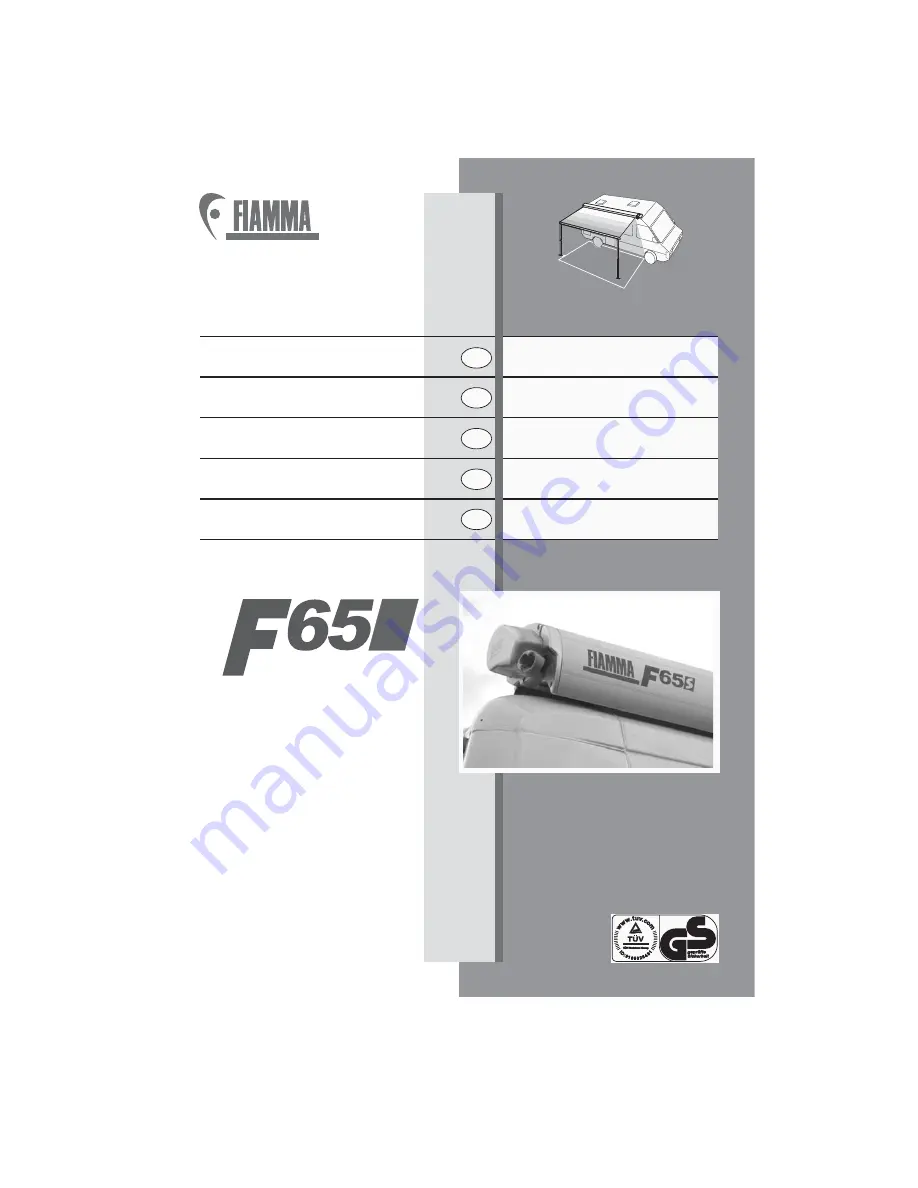 Fiamma F65s series Installation And Use Instructions Manual Download Page 1