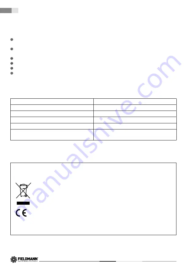 Fieldmann 41015118 User Manual Download Page 11