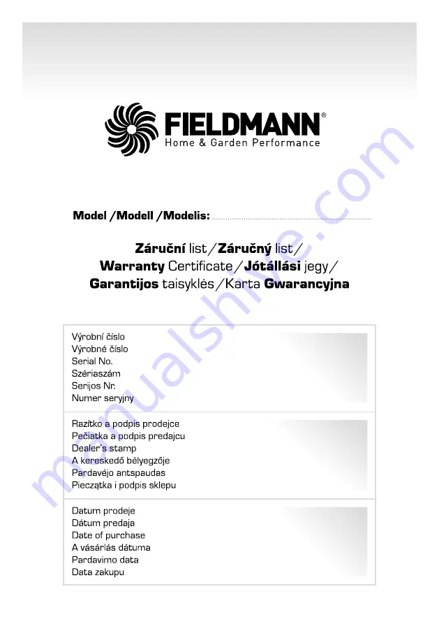 Fieldmann 41015118 Скачать руководство пользователя страница 13