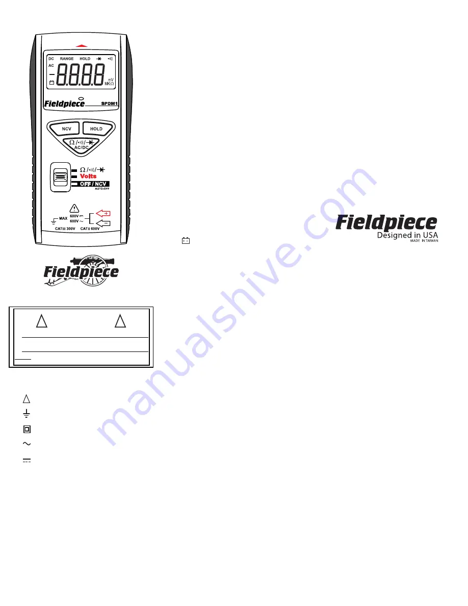 Fieldpiece SPDM1 Скачать руководство пользователя страница 1