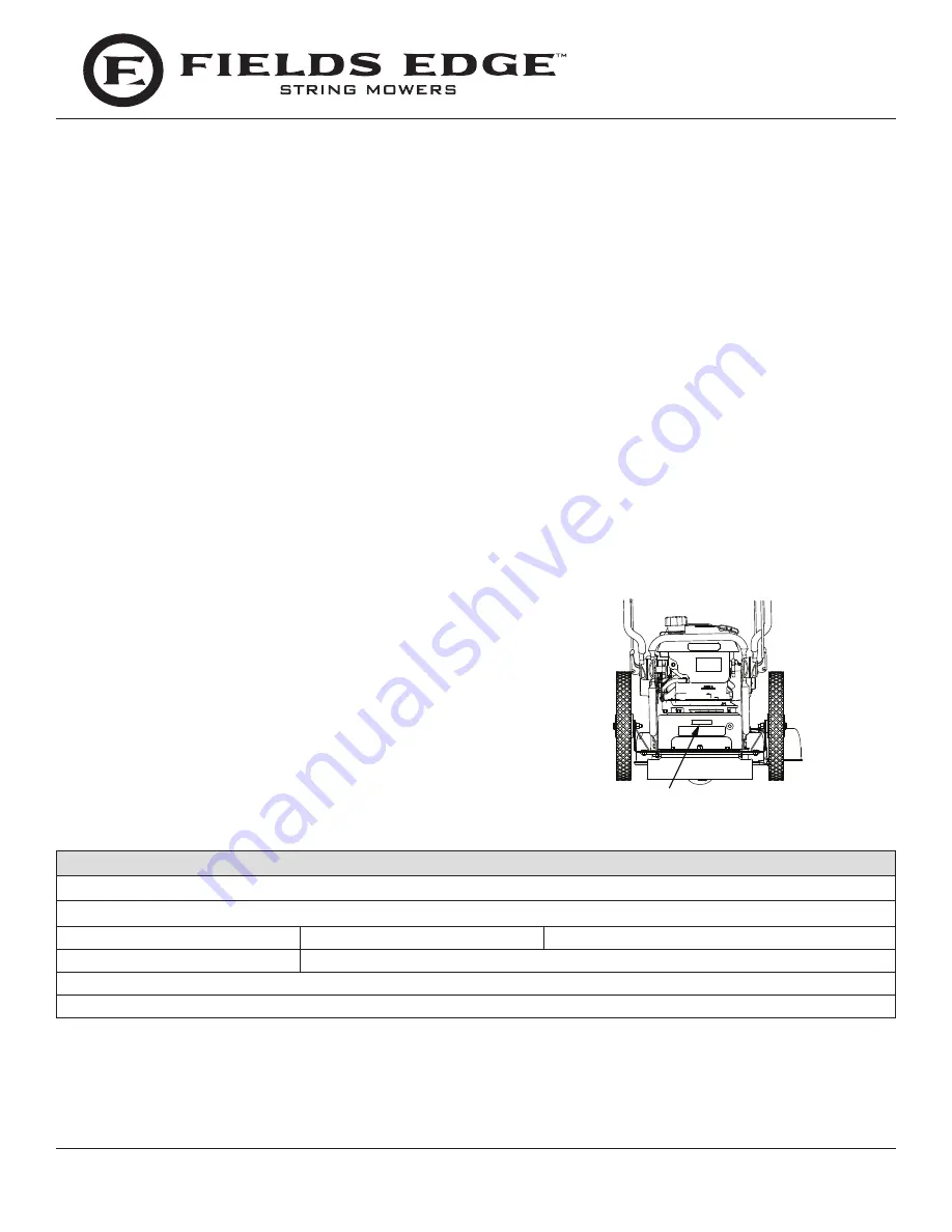 Fields Edge M220 Operator'S Manual Download Page 2