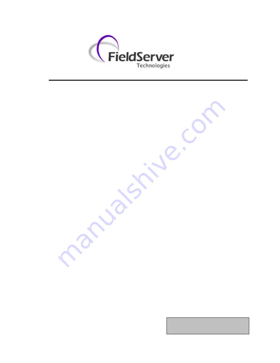 FieldServer Carrier DataPort FS-8700-86 Driver Manual Download Page 1