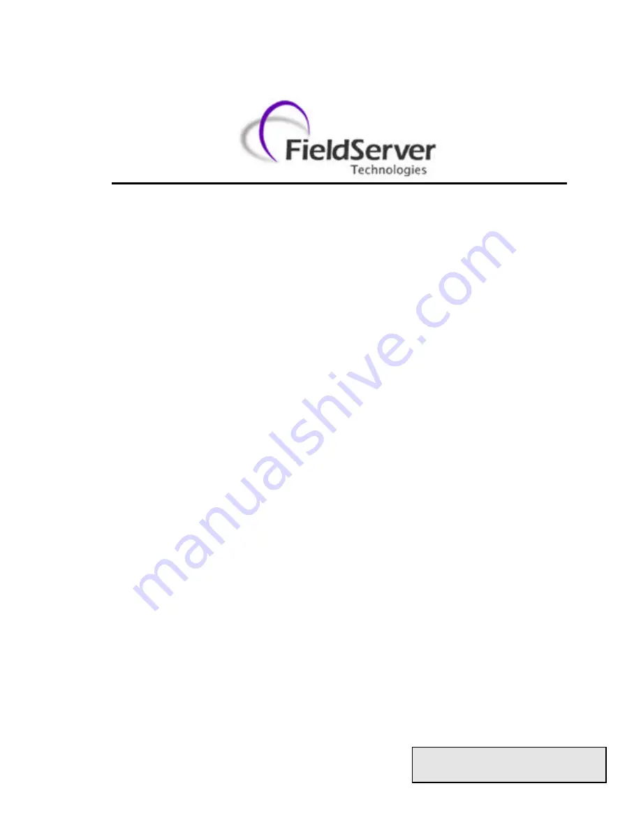 FieldServer Dart FS-8700-78 Driver Manual Download Page 1