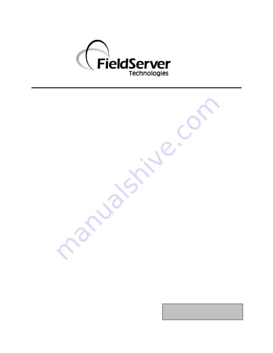 FieldServer FS-8700-114 X30 Driver Manual Download Page 1