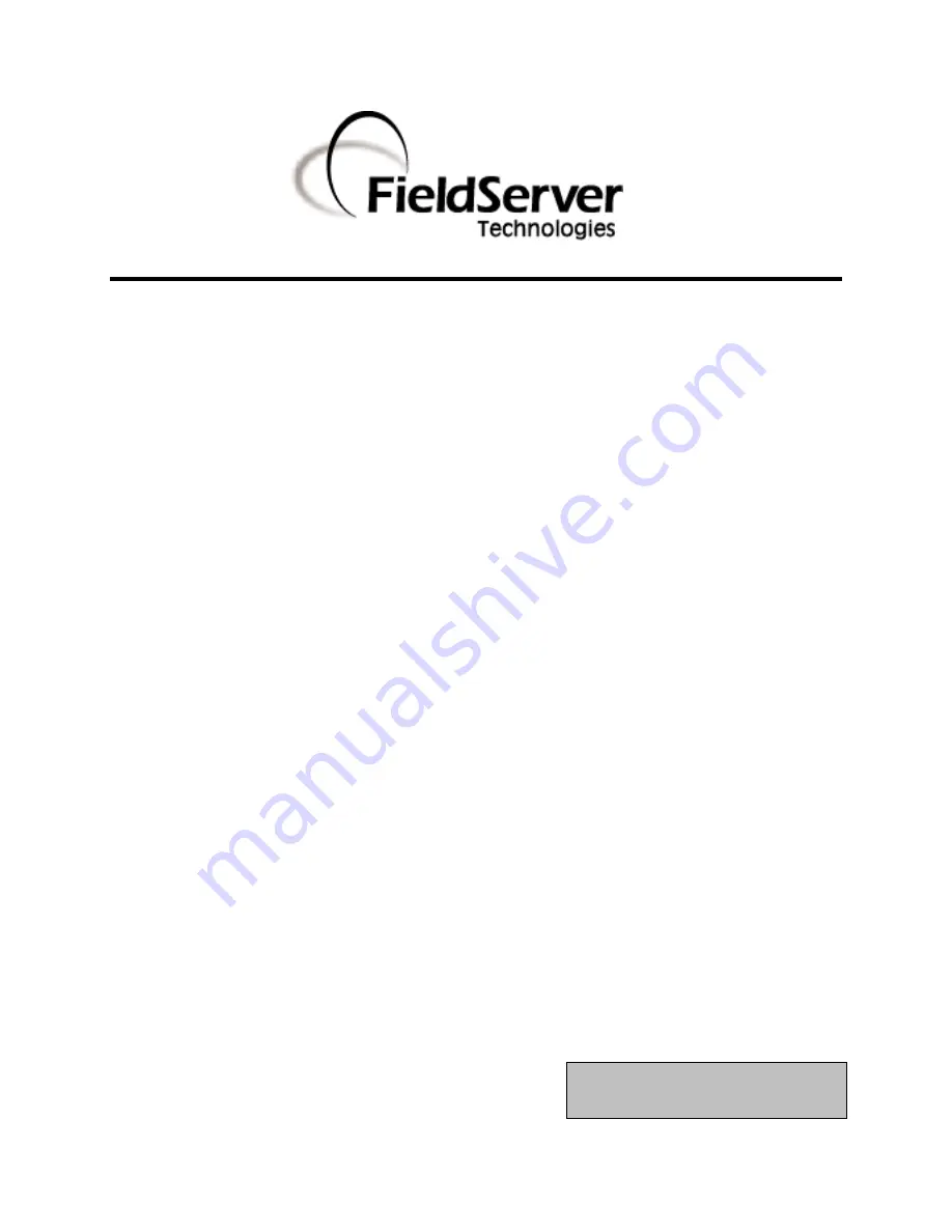 FieldServer FS-8704-09 SNMP Скачать руководство пользователя страница 1