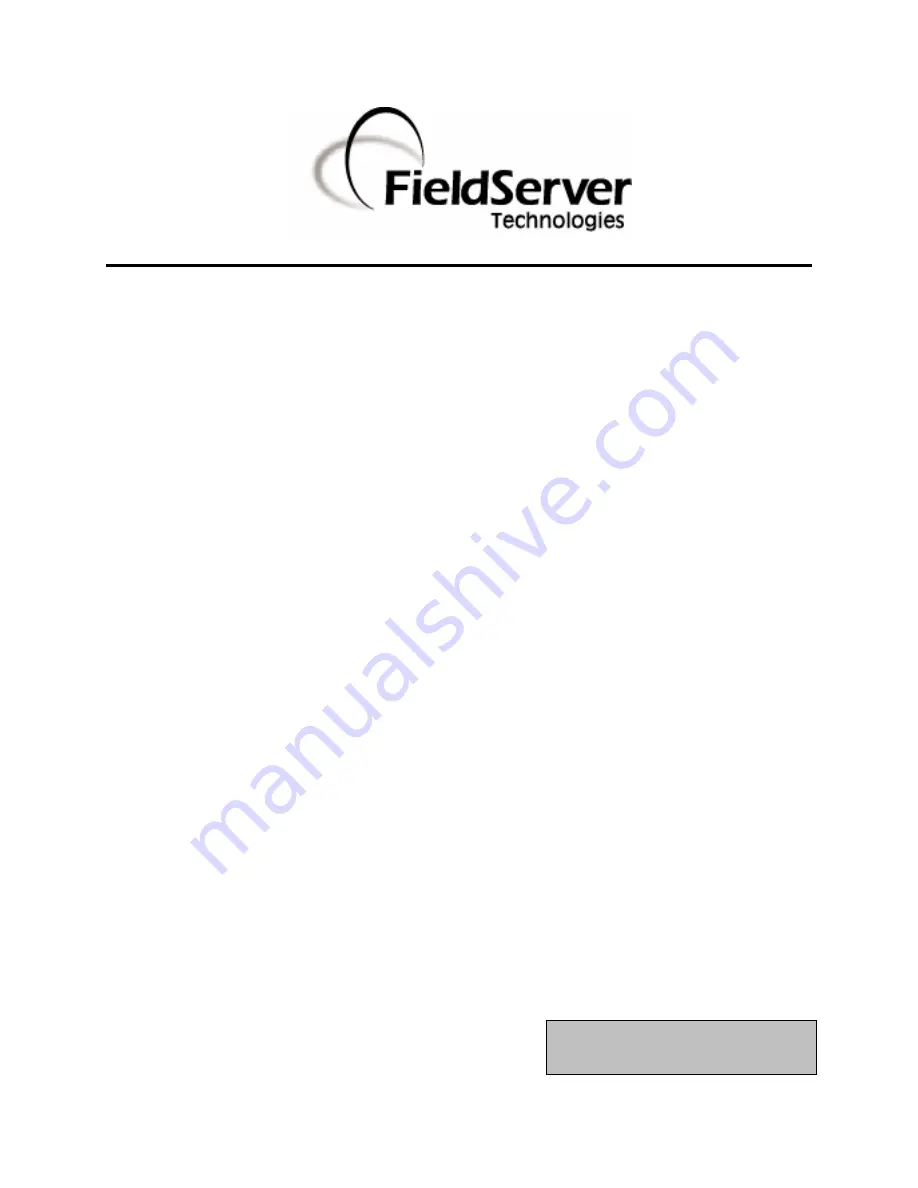 FieldServer Honeywell Zellweger IR-148 FS-8700-102 Скачать руководство пользователя страница 1