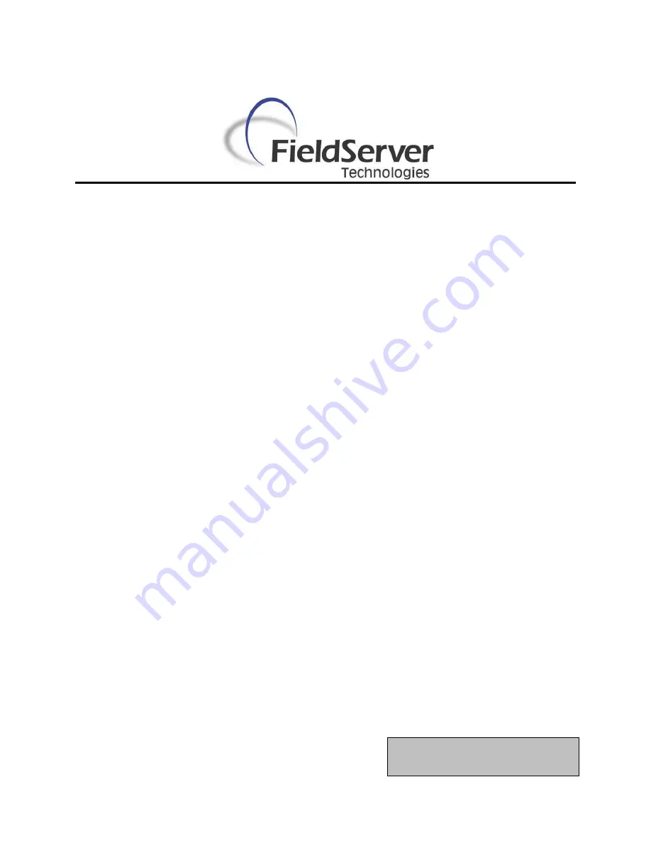 FieldServer Metasys N2 FS-8700-19 Driver Manual Download Page 1