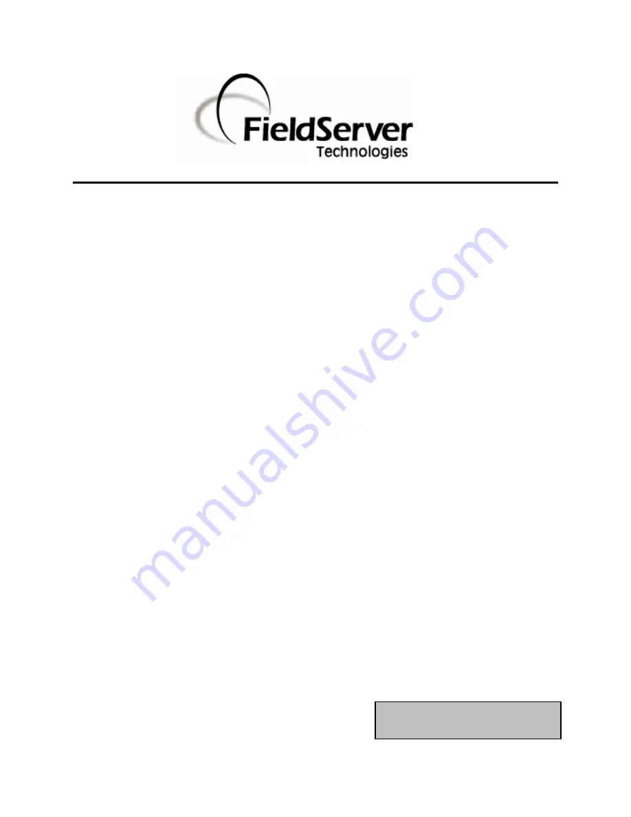 FieldServer Profibus DP FS-8700-20 Driver Manual Download Page 1