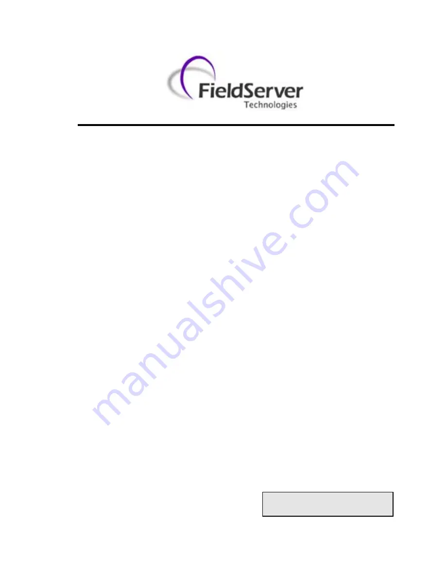 FieldServer Telnet FS-8704-11 Скачать руководство пользователя страница 1