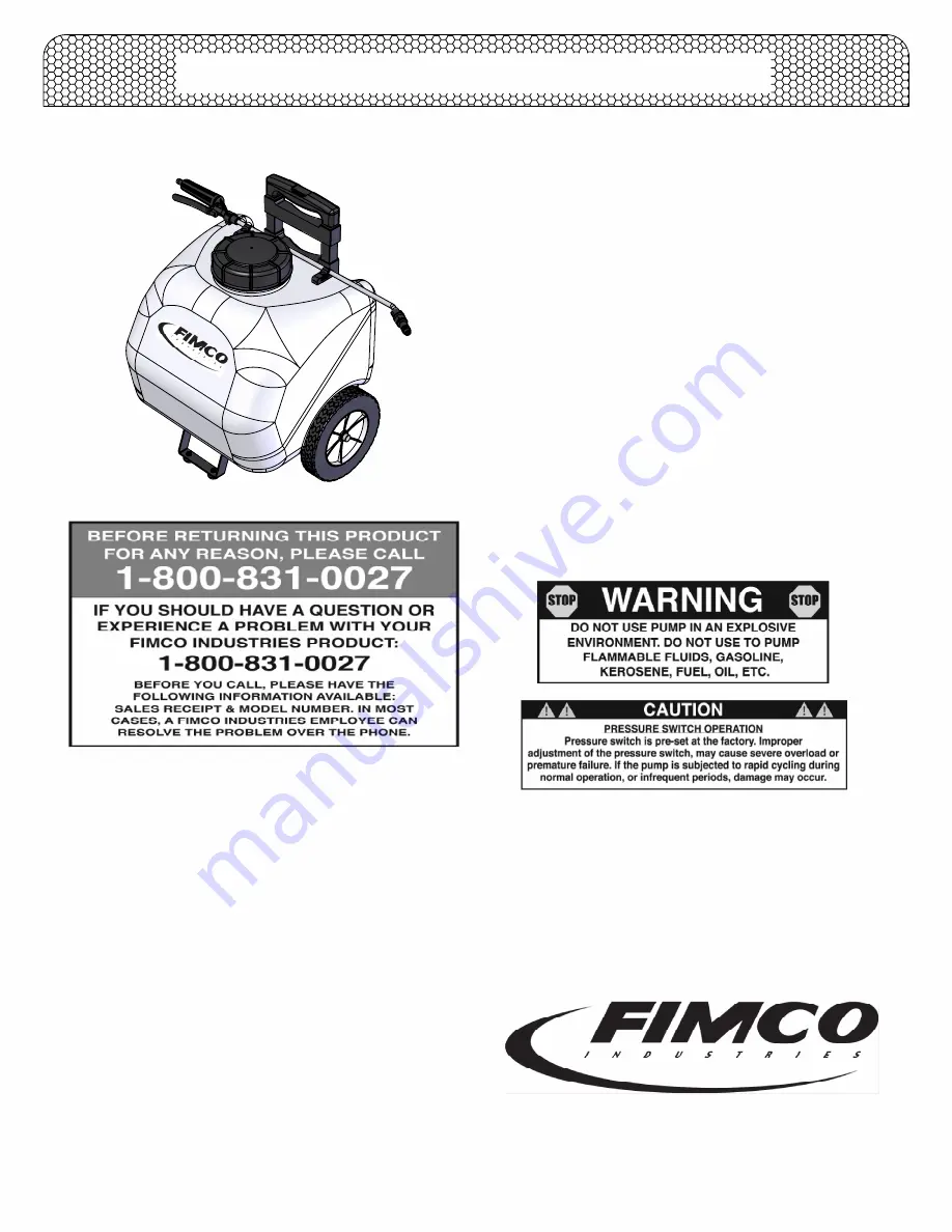 Fimco LG-8-P Owner'S Manual Download Page 1