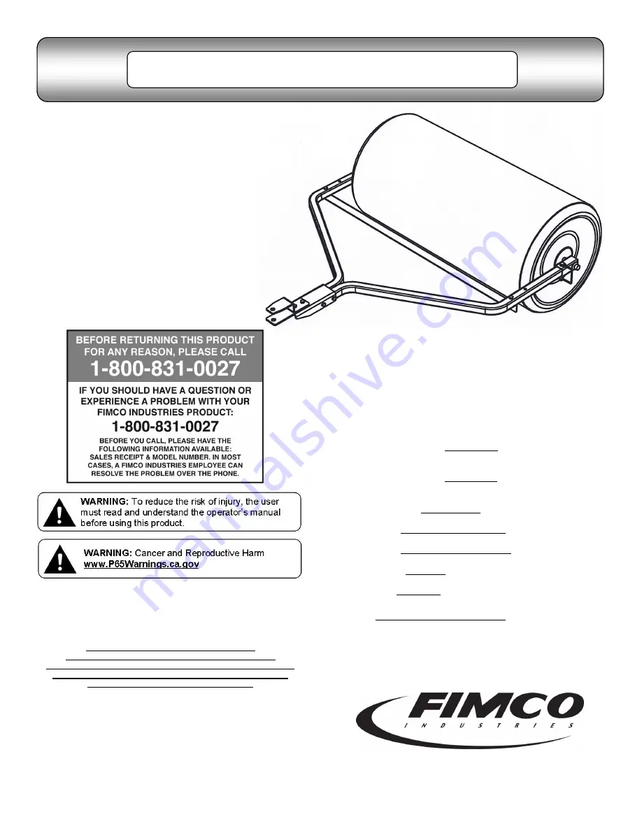 Fimco LRP-1836B Скачать руководство пользователя страница 1