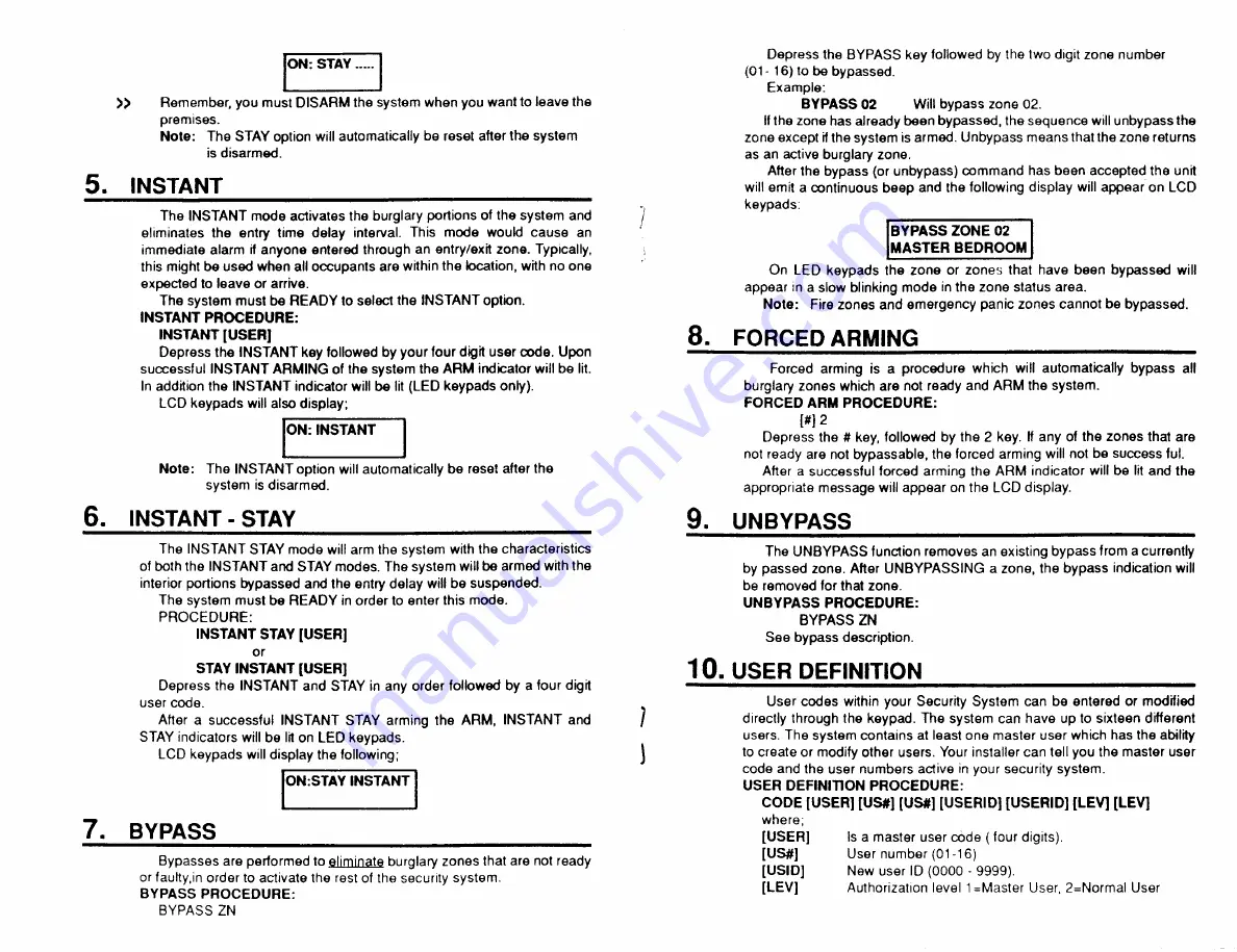 Fire Burglary Instruments Star XL 4800 EZ Owner'S Manual Download Page 4