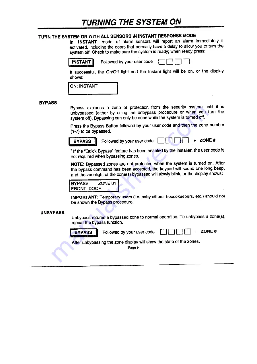 Fire Burglary Instruments XL-2T Owner'S Manual Download Page 9