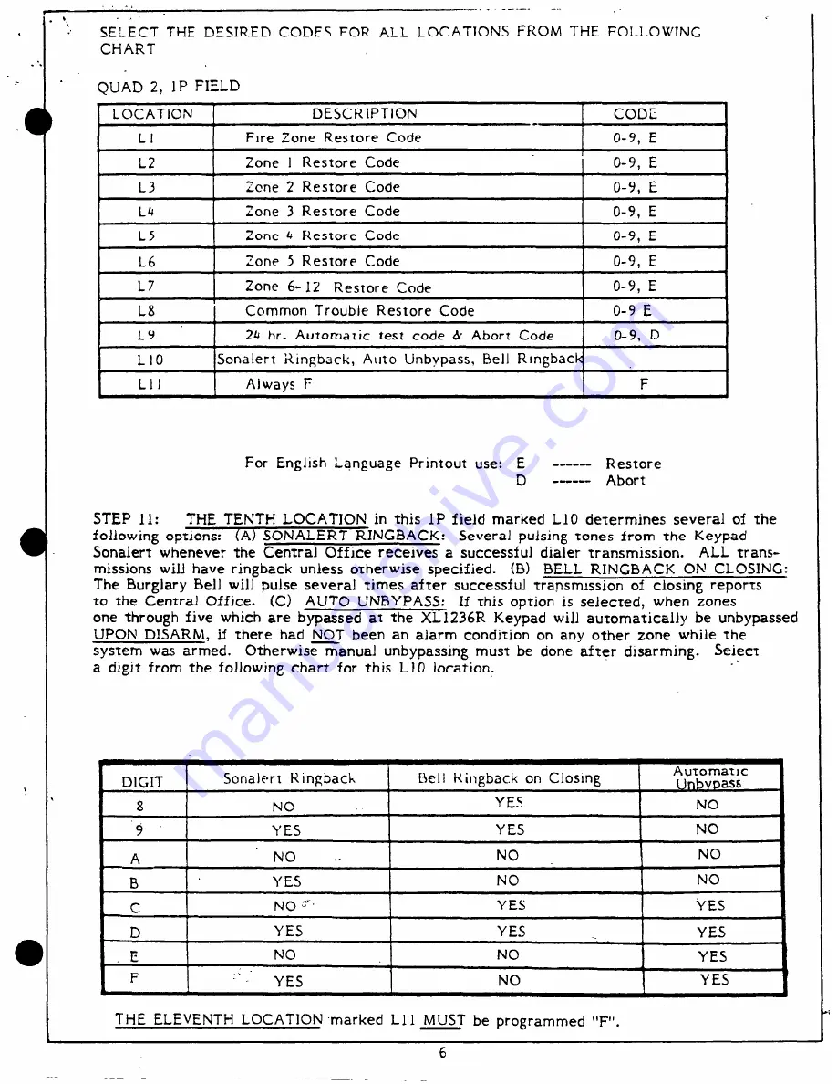 Fire Burglary Instruments XL1236 Скачать руководство пользователя страница 7