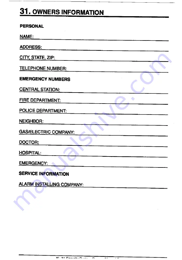 Fire Burglary XL-31 Series Owner'S Manual Download Page 22