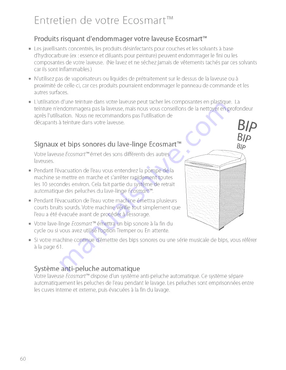 Fisher & Paykel WA37T26GW2 Installation Instructions And User Manual Download Page 60