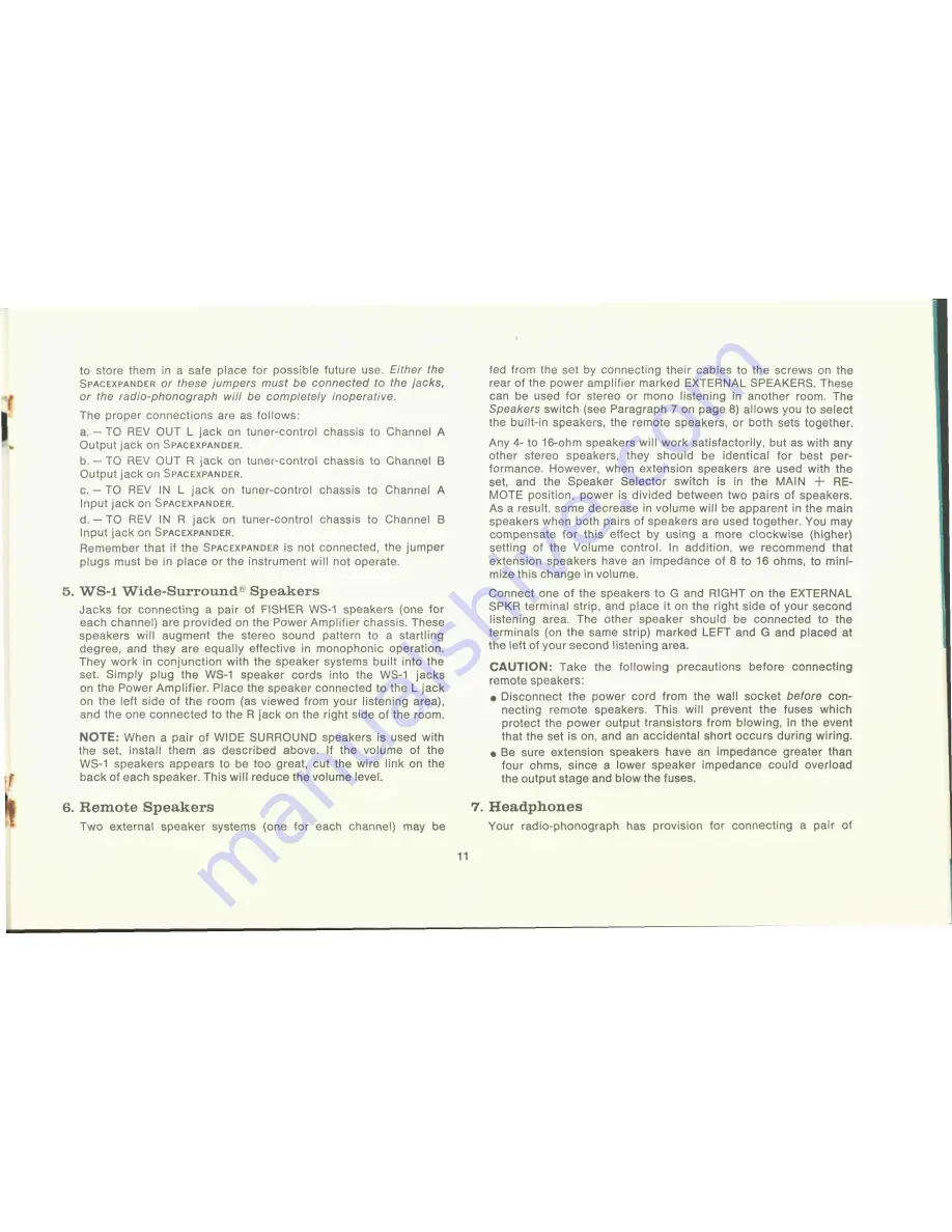 Fisher Electra E-491 Operating Instructions And Warranty Download Page 11