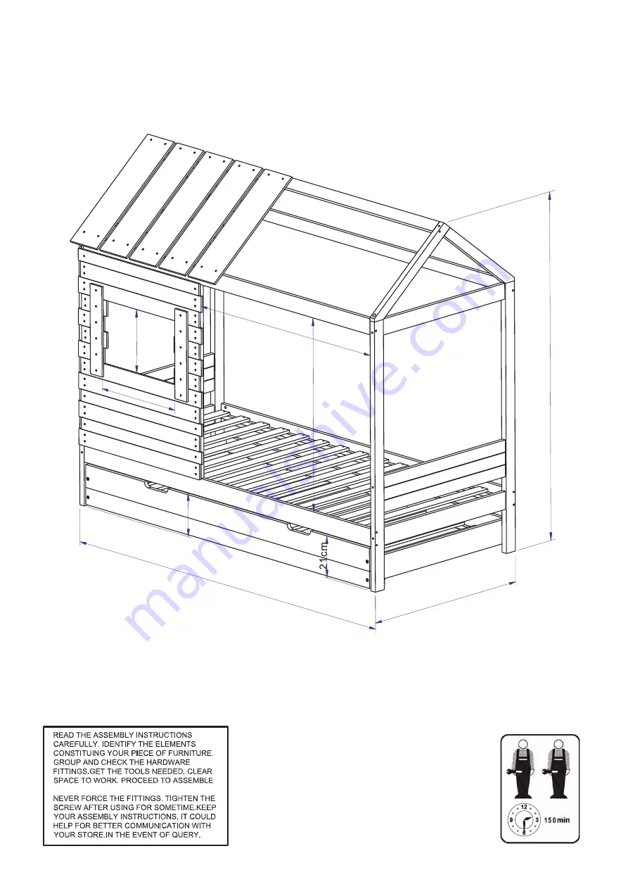 Flair Furnishings Woodland Trundle House Assembly Instructions Manual Download Page 1