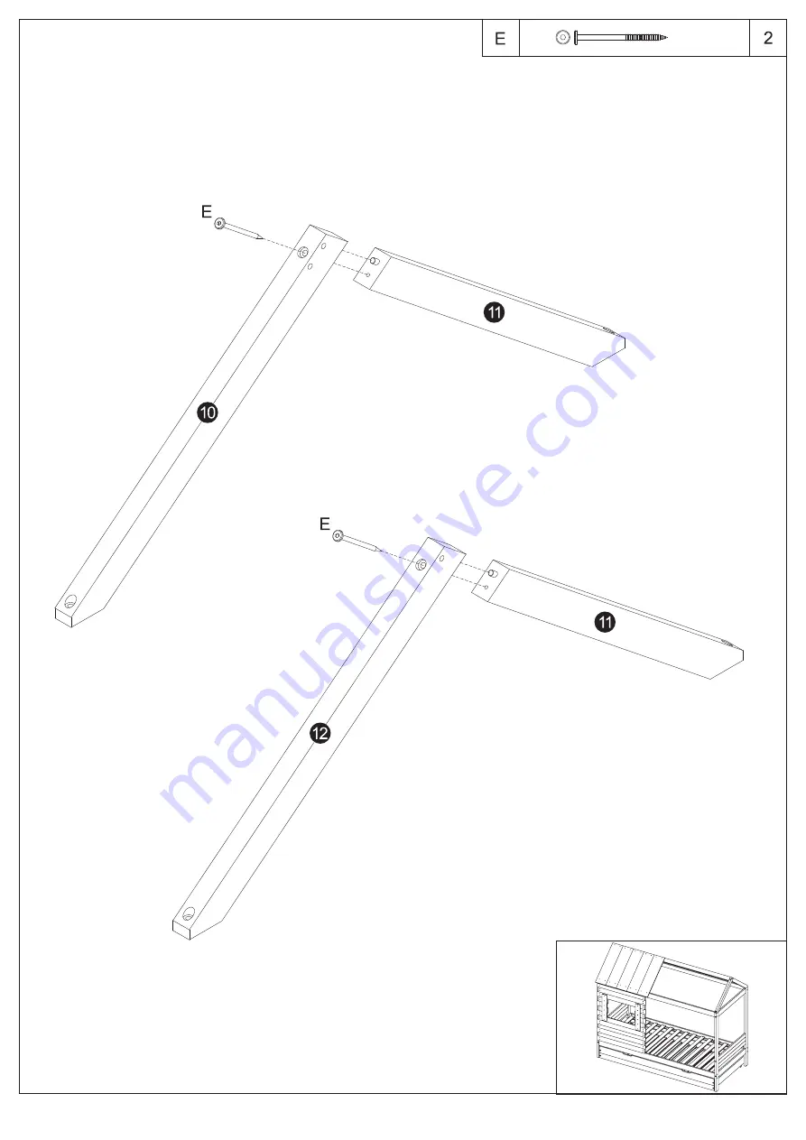 Flair Furnishings Woodland Trundle House Assembly Instructions Manual Download Page 7