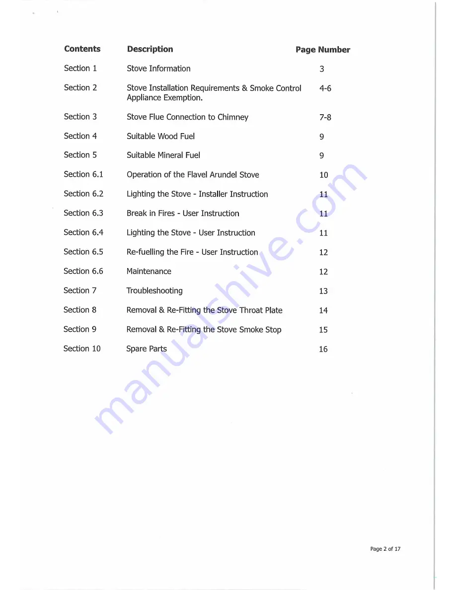 Flavel Arundel FCMSB Installation And Operating Instructions Manual Download Page 2