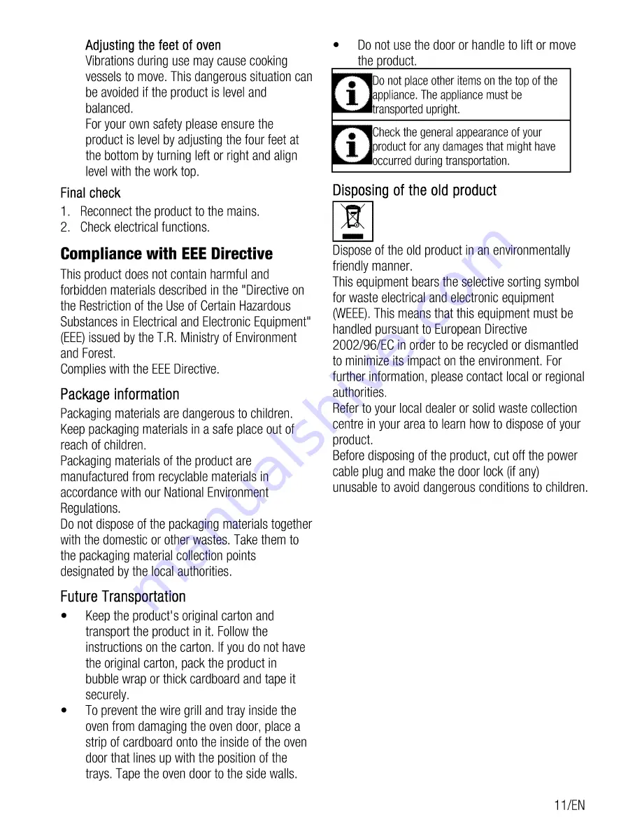 Flavel FSBE50 Manual Download Page 11