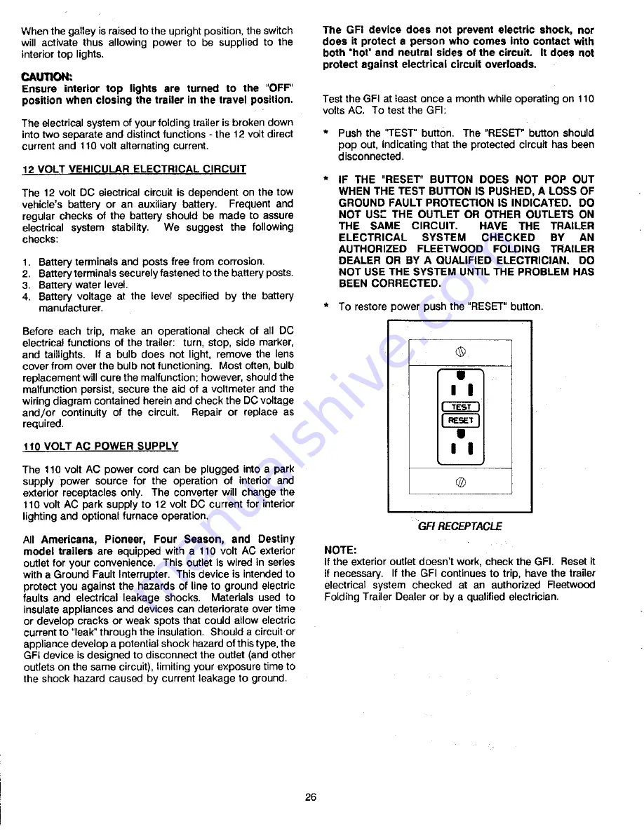 Fleetwood Arcadia 1995 Owner'S Manual Download Page 29