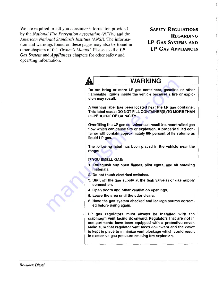 Fleetwood Bounder 2000 Owner'S Manual Download Page 7