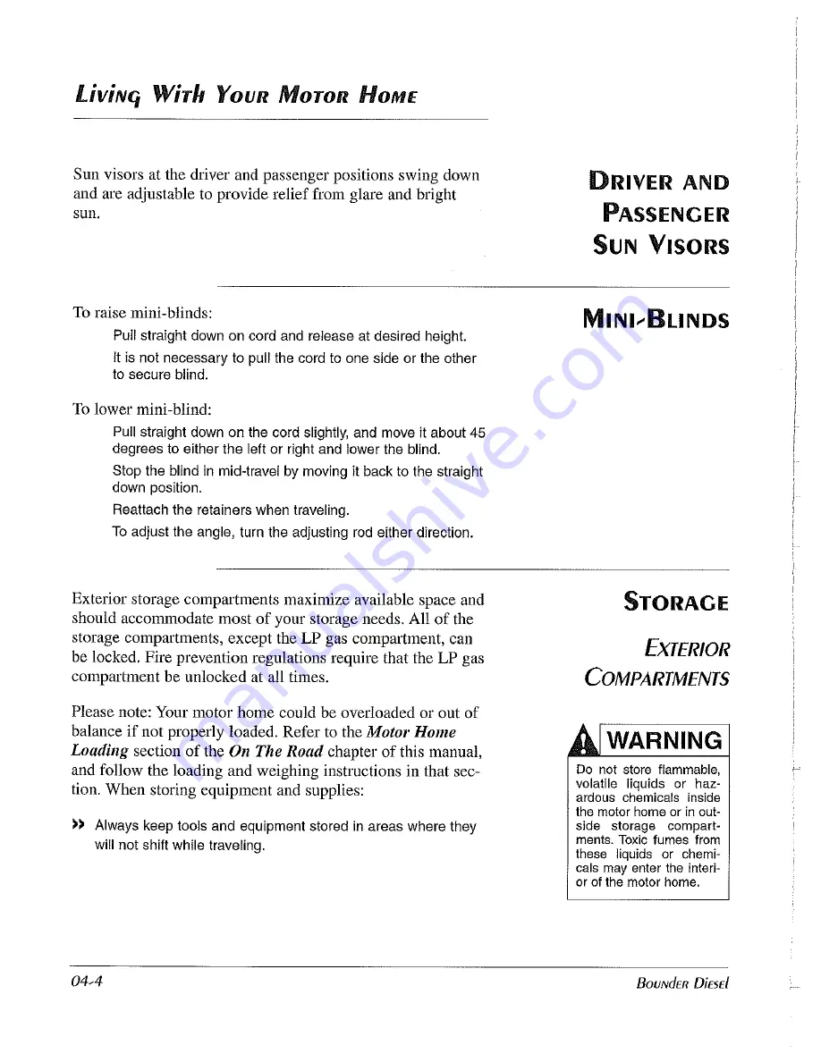 Fleetwood Bounder 2000 Owner'S Manual Download Page 78