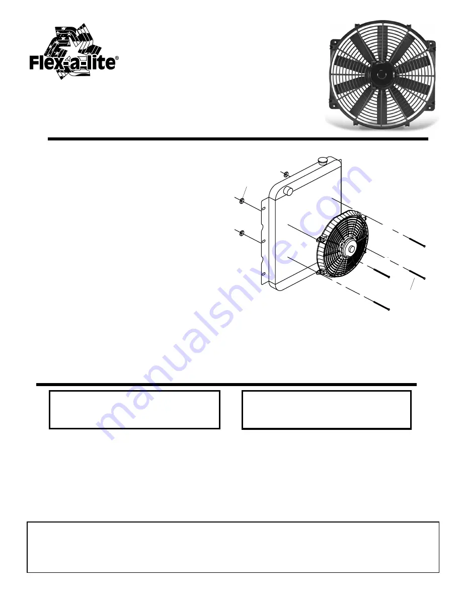 Flex-a-Lite Trimline Electric Fans Скачать руководство пользователя страница 1