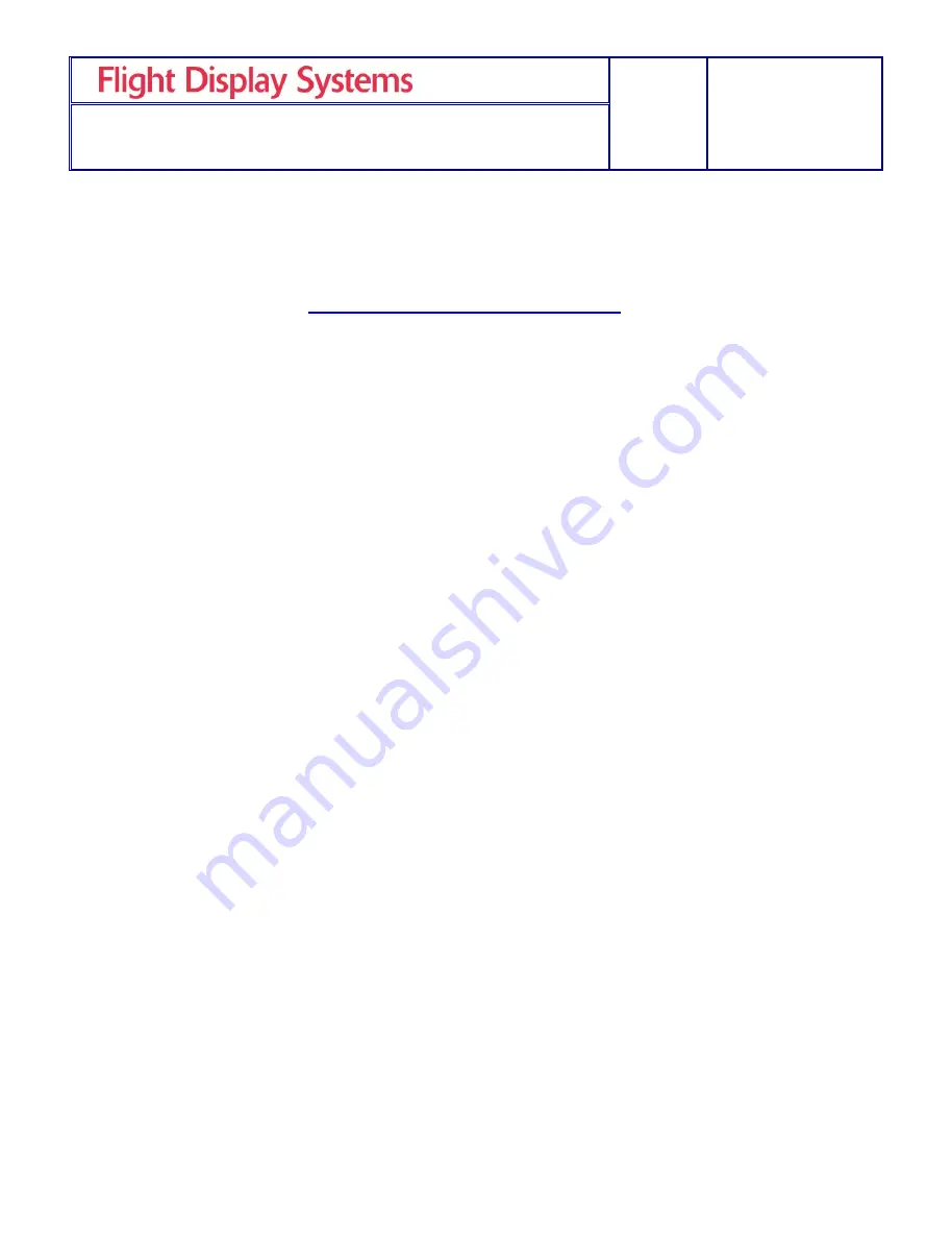 Flight Display Systems FD201CV-LP VER HD Installation And Operation Manual Download Page 18