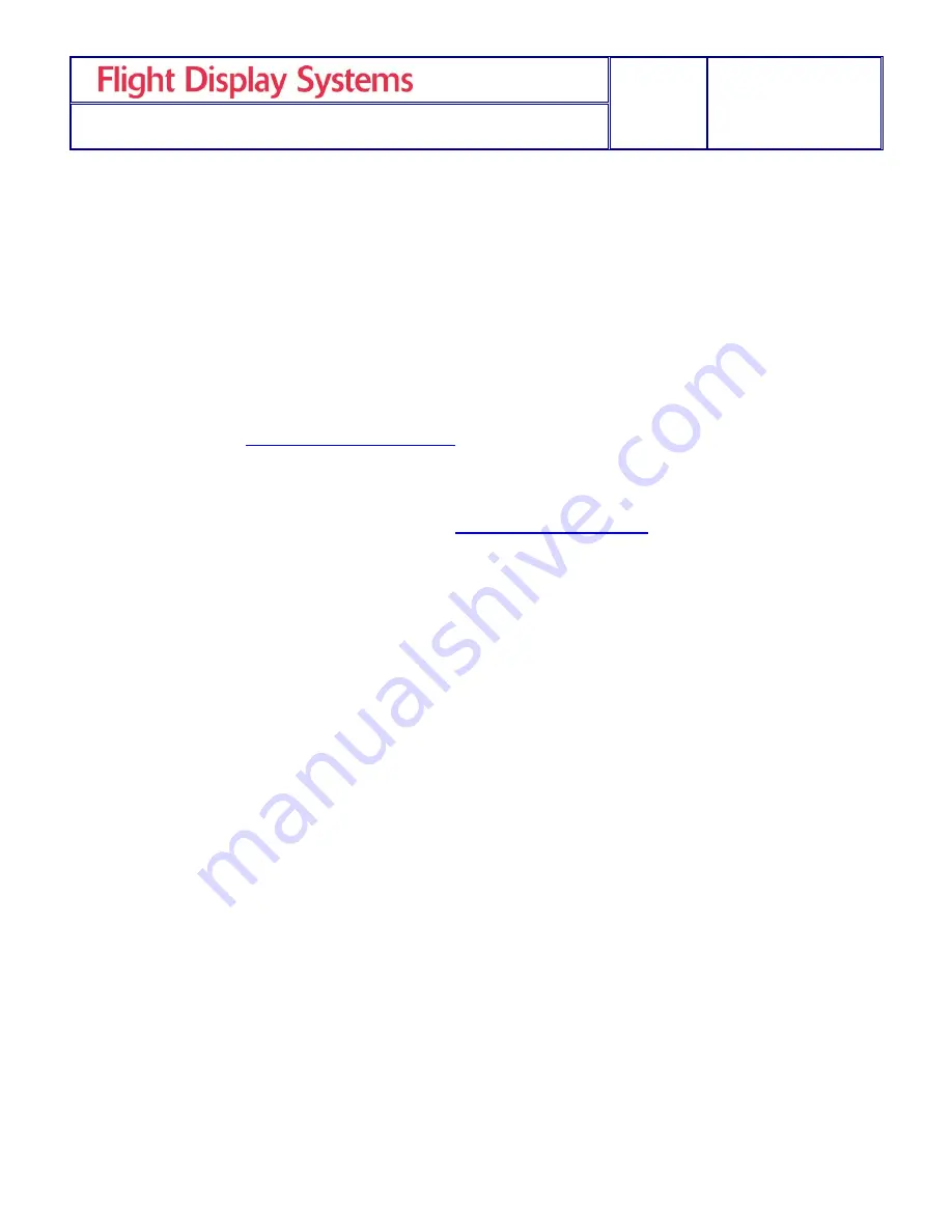 Flight Display Systems FD420CV VER HD Installation And Operation Manual Download Page 19