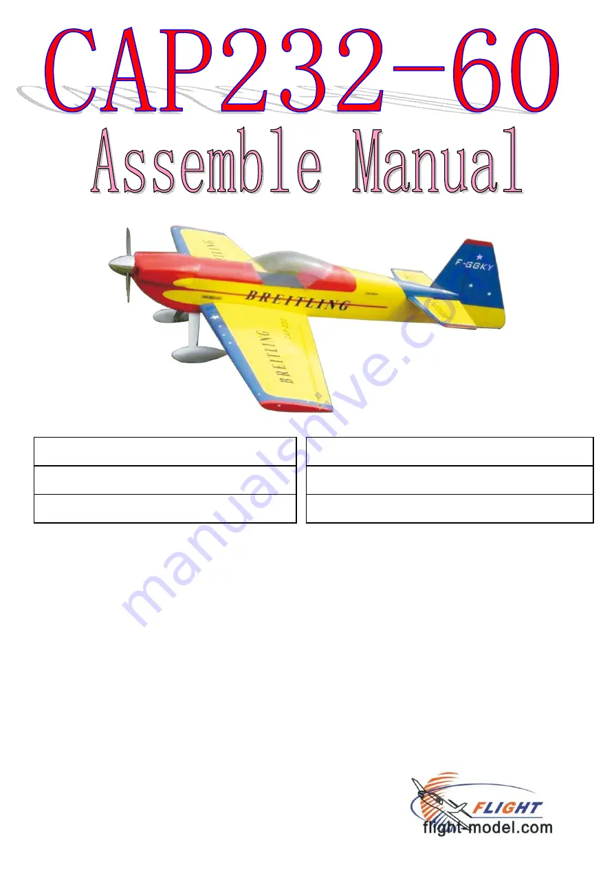 Flight Model F090 CAP232-60 Assemble Manual Download Page 1